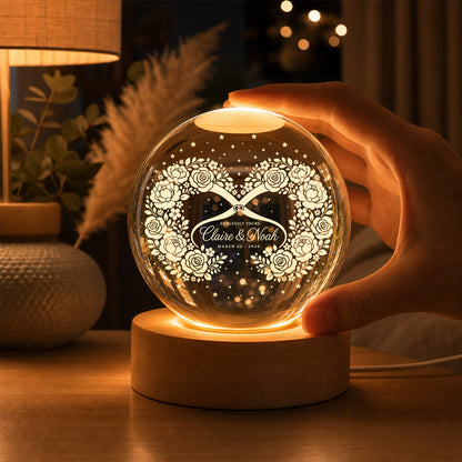 Personalized Infinity Bloom Crystal Ball Lamp