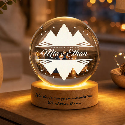 Personalized Mirrored Mountains Crystal Ball Lamp