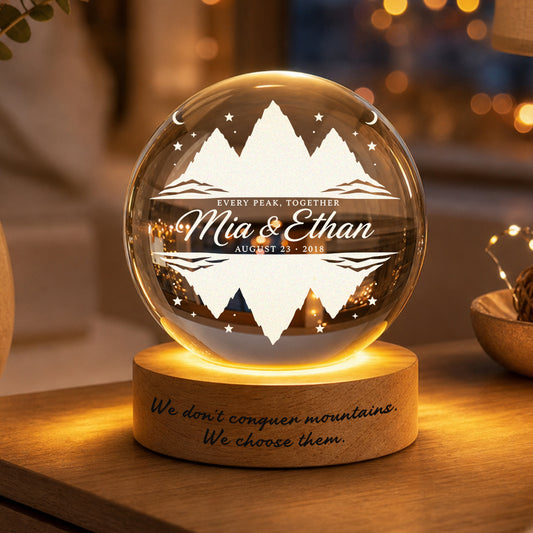 Personalized Mirrored Mountains Crystal Ball Lamp