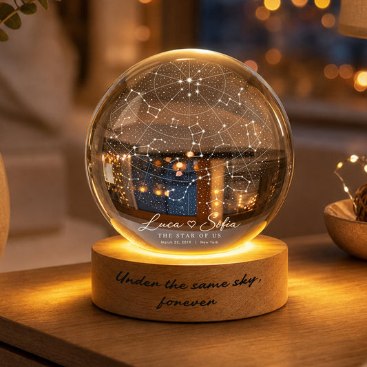 Personalized Star Map Constellation Crystal Ball Lamp