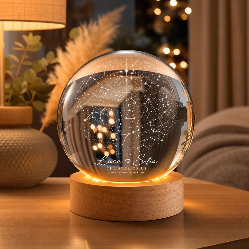 Personalized Star Map Constellation Crystal Ball Lamp