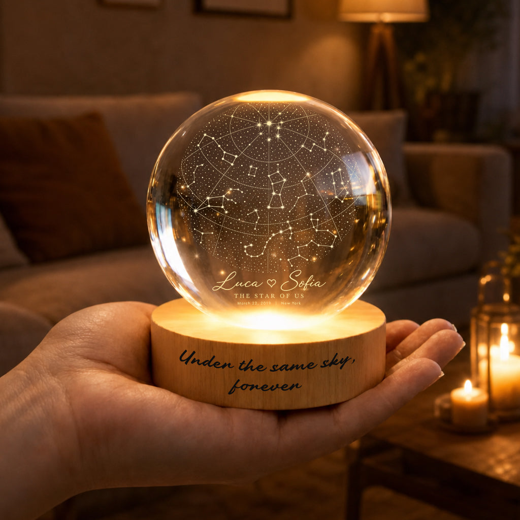 Personalized Star Map Constellation Crystal Ball Lamp