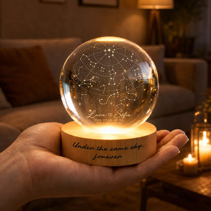 Personalized Star Map Constellation Crystal Ball Lamp