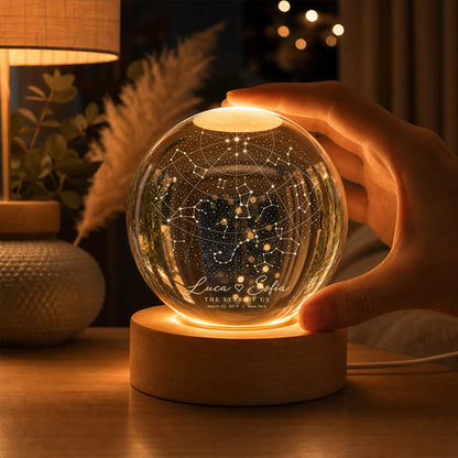 Personalized Star Map Constellation Crystal Ball Lamp