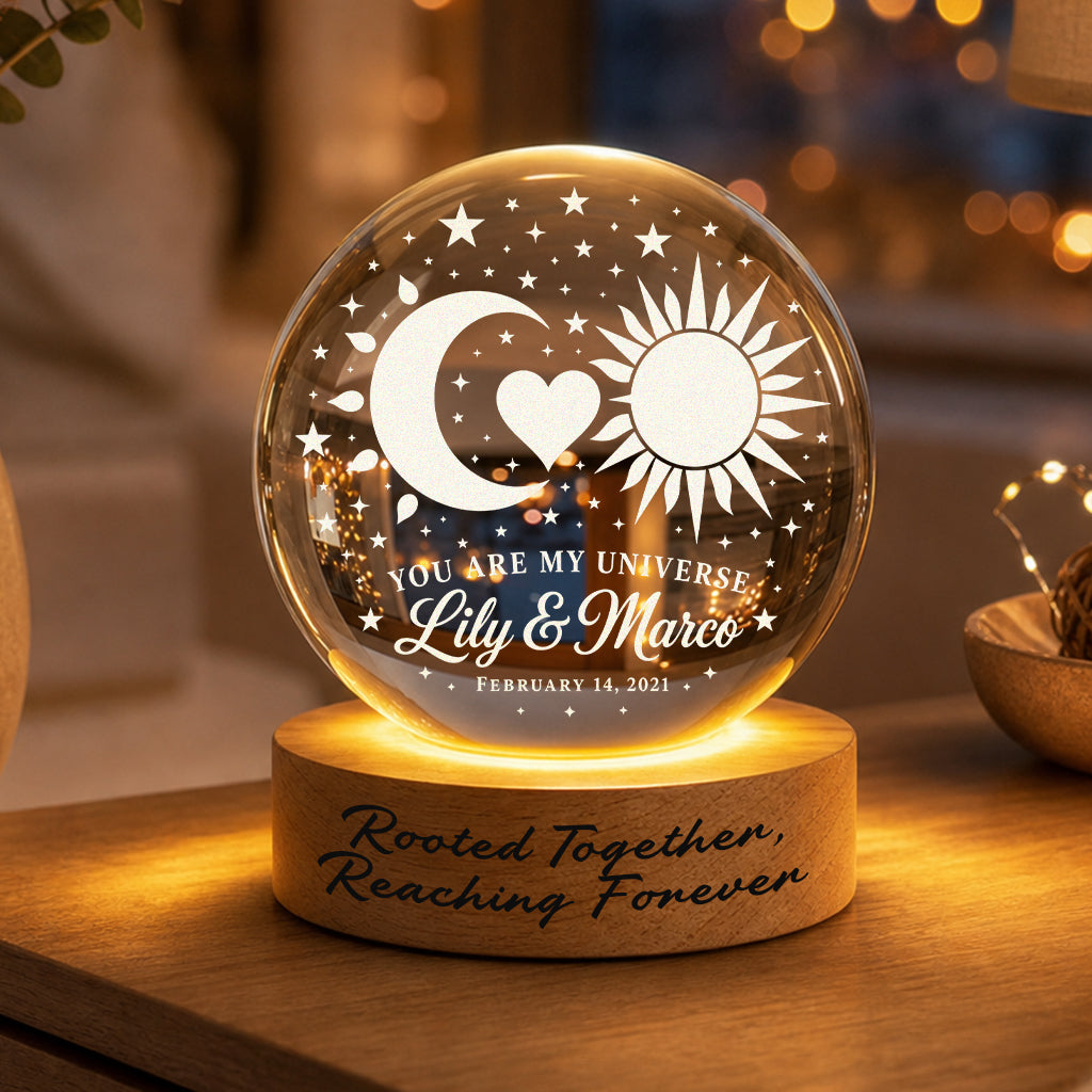 Personalized Sun & Moon Crystal Ball Lamp