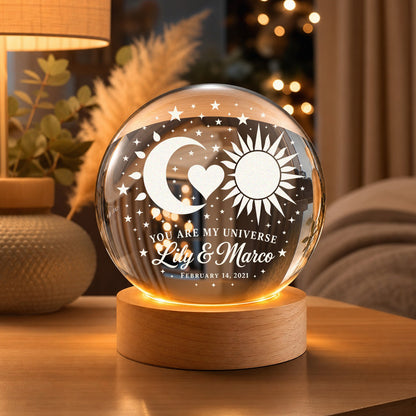 Personalized Sun & Moon Crystal Ball Lamp