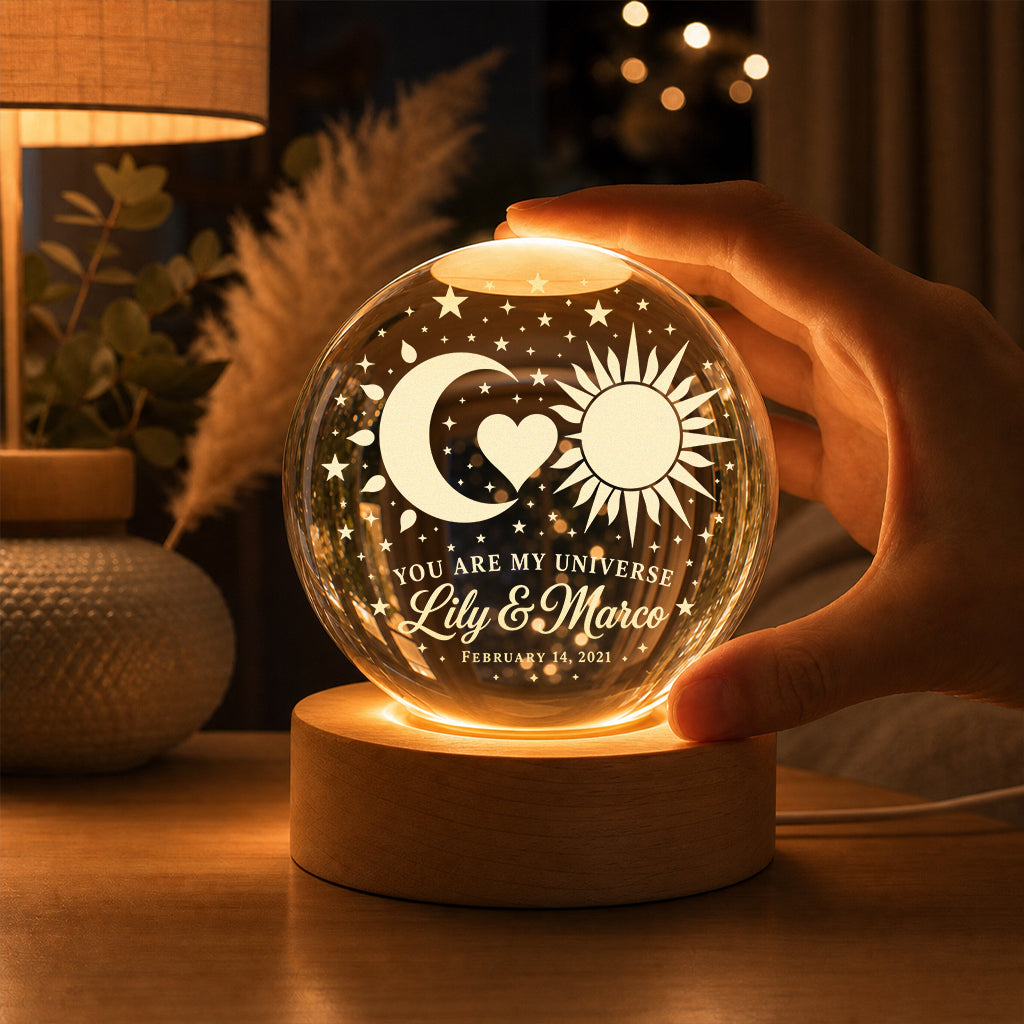 Personalized Sun & Moon Crystal Ball Lamp