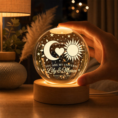 Personalized Sun & Moon Crystal Ball Lamp