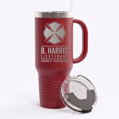 Custom Rank & Name Engraved Tumbler 40oz