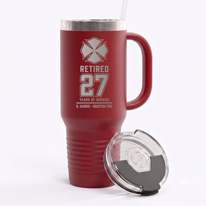 Custom Firefighter Retirement Engraved Tumbler 40oz