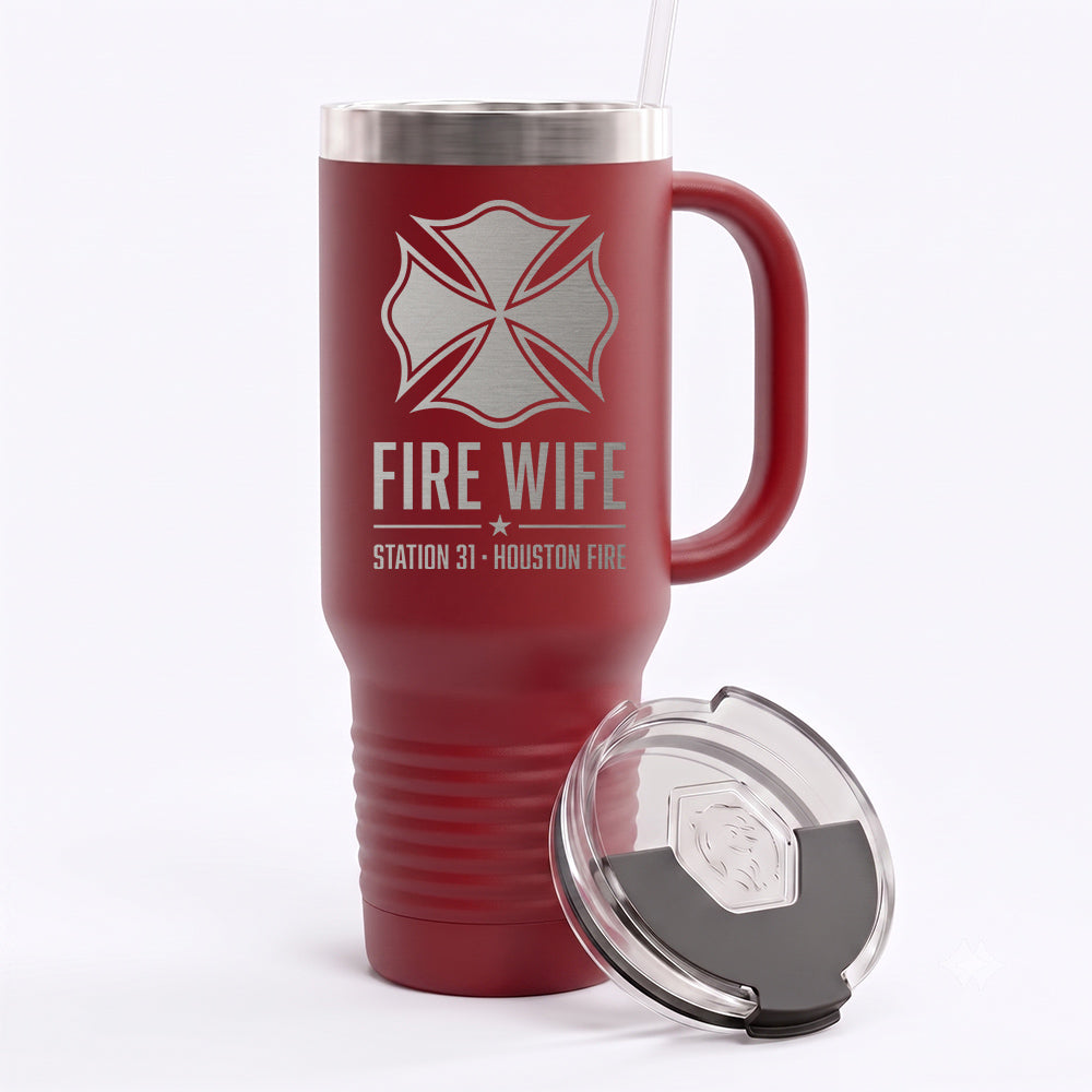 Custom Fire Family Engraved Tumbler 40oz