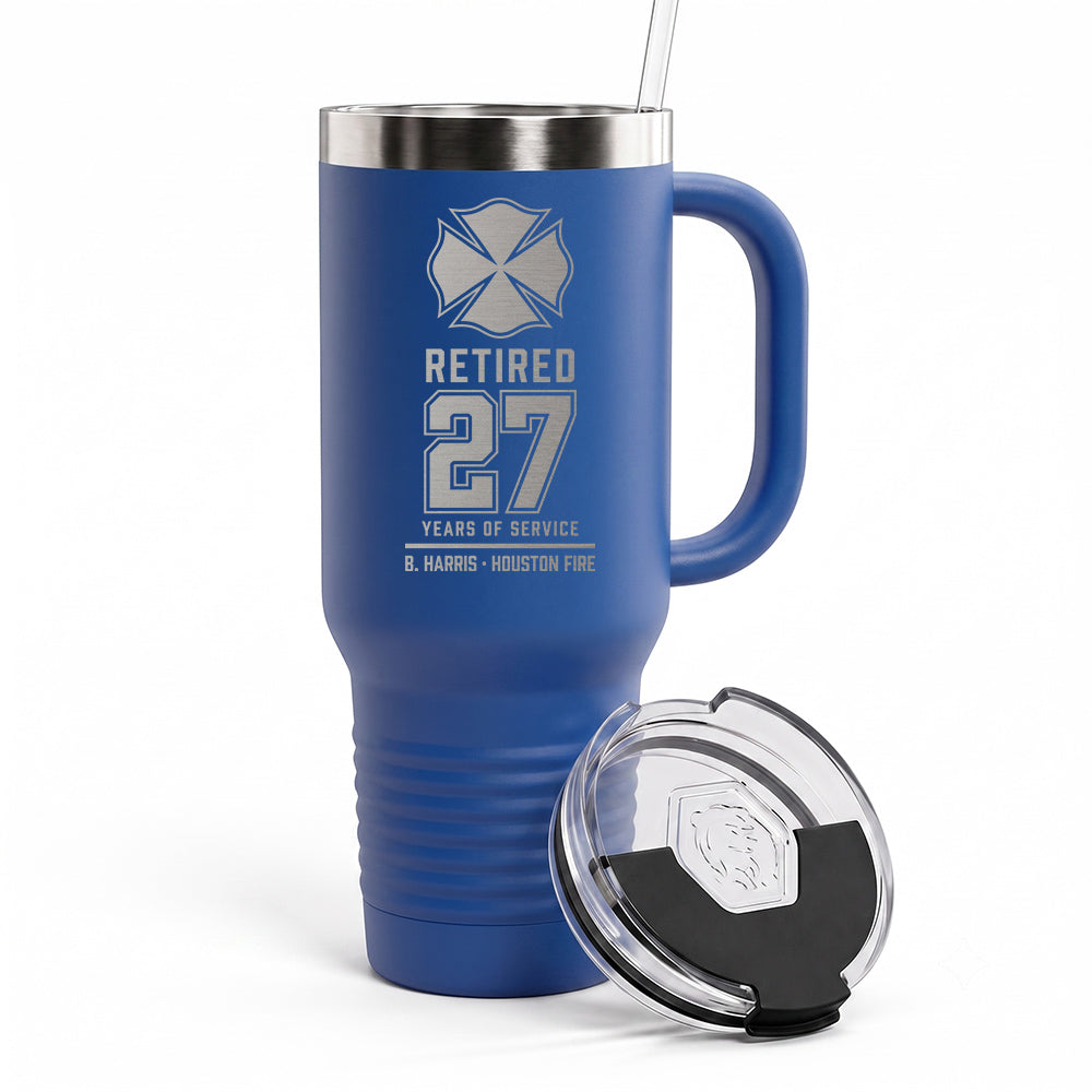 Custom Firefighter Retirement Engraved Tumbler 40oz