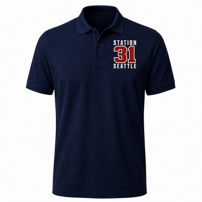 Custom Station Number Embroidered Polo