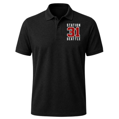 Custom Station Number Embroidered Polo