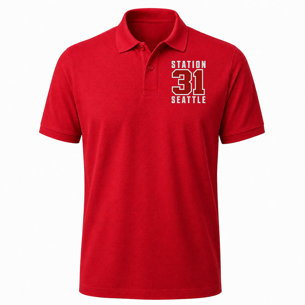 Custom Station Number Embroidered Polo
