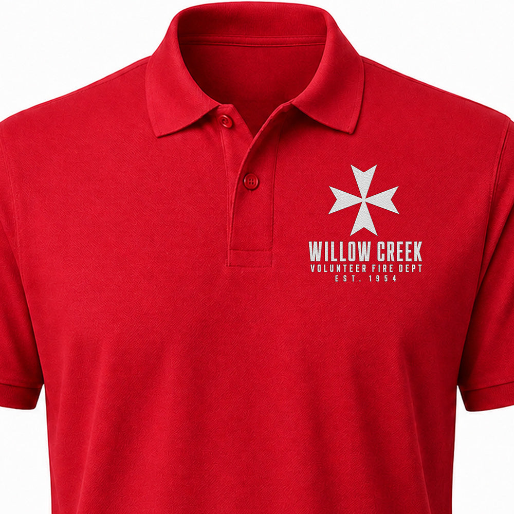 Custom Volunteer Fire Department Embroidered Polo
