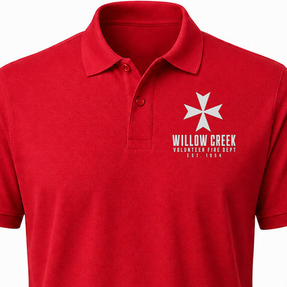 Custom Volunteer Fire Department Embroidered Polo