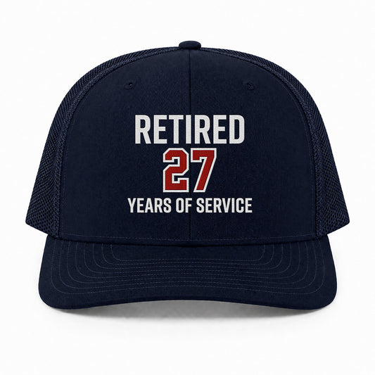 Custom Firefighter Retirement Richardson 112 Trucker Cap - Embroidered