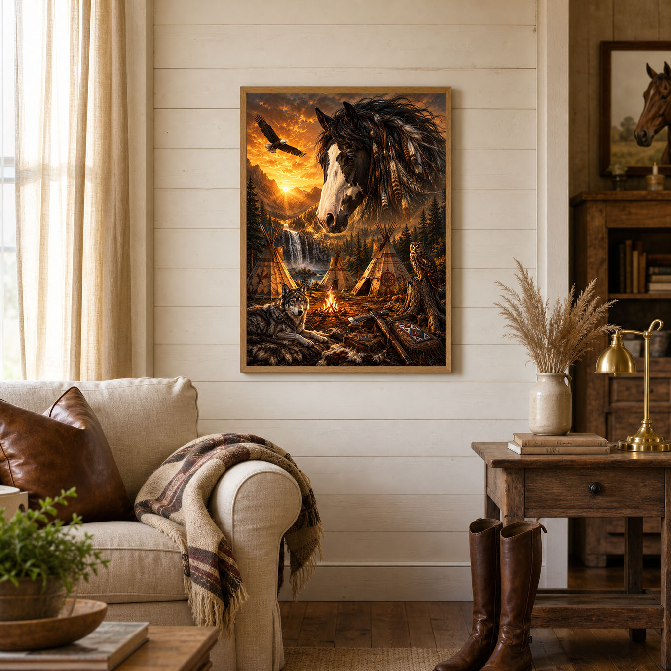 Spirit Horse Native Sunset Poster Print