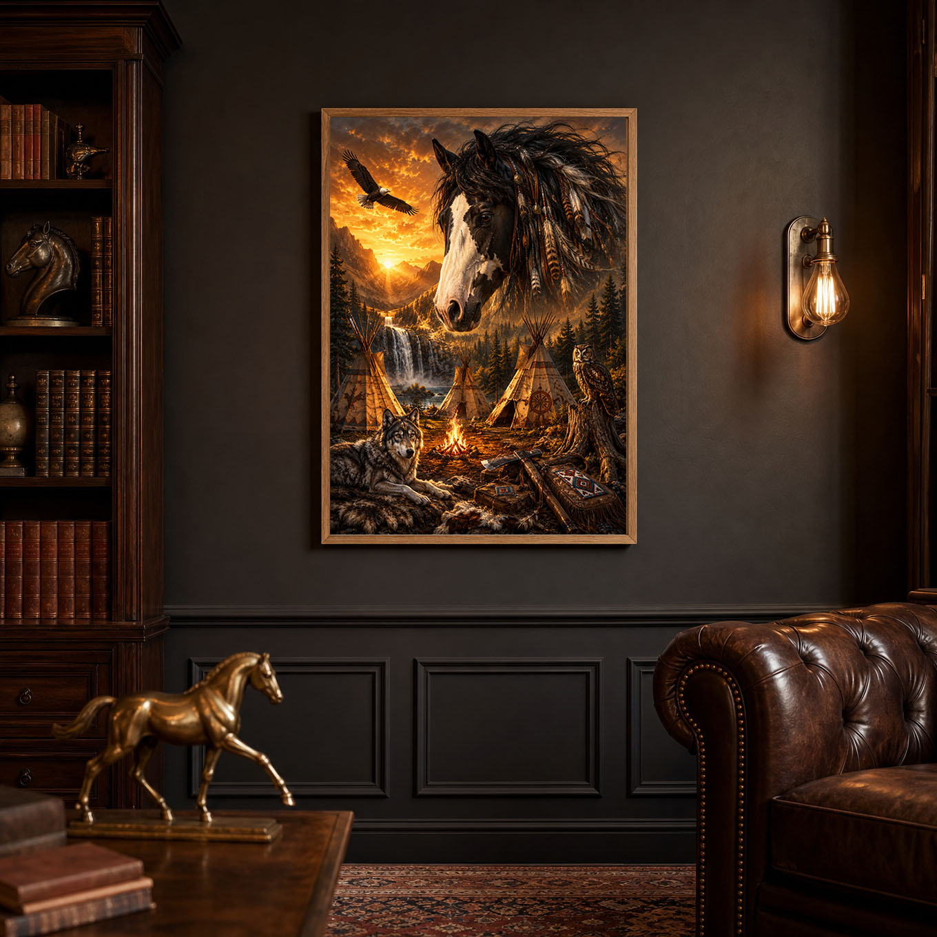 Spirit Horse Native Sunset Poster Print