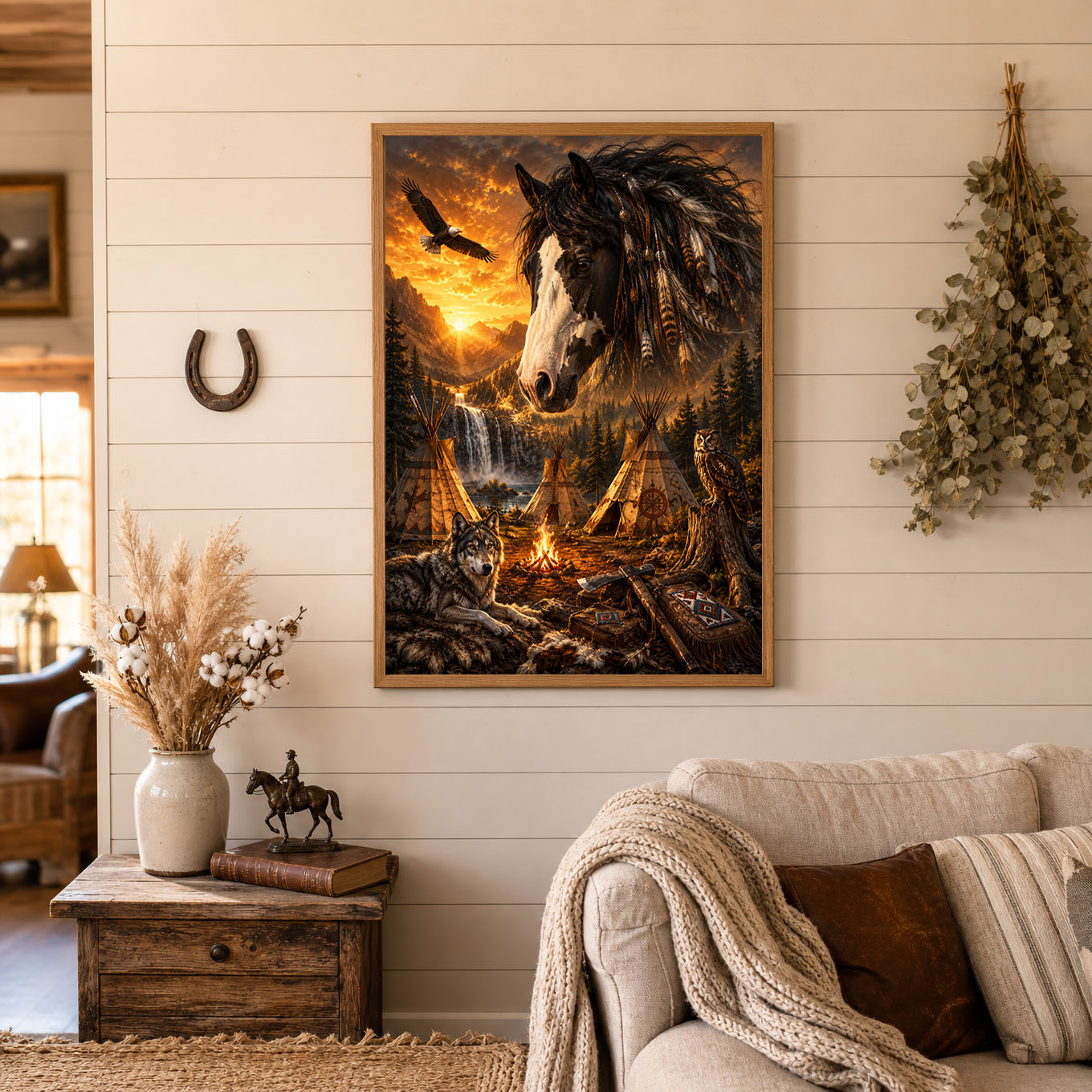 Spirit Horse Native Sunset Poster Print