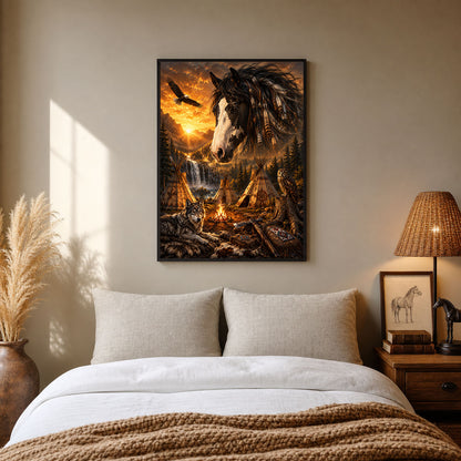 Spirit Horse Native Sunset Poster Print