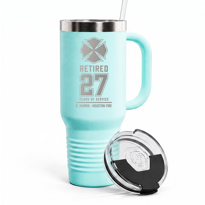 Custom Firefighter Retirement Engraved Tumbler 40oz