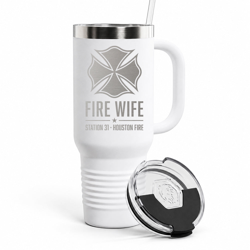 Custom Fire Family Engraved Tumbler 40oz