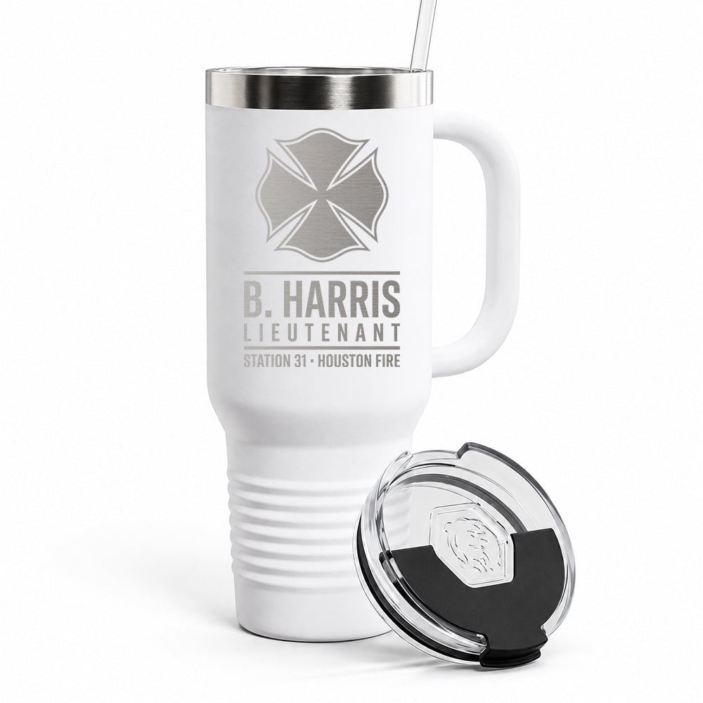 Custom Rank & Name Engraved Tumbler 40oz